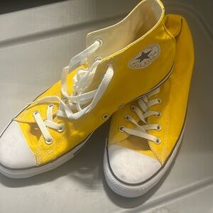 Yellow high top converse